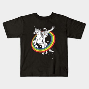 astronaut riding a unicorn Kids T-Shirt